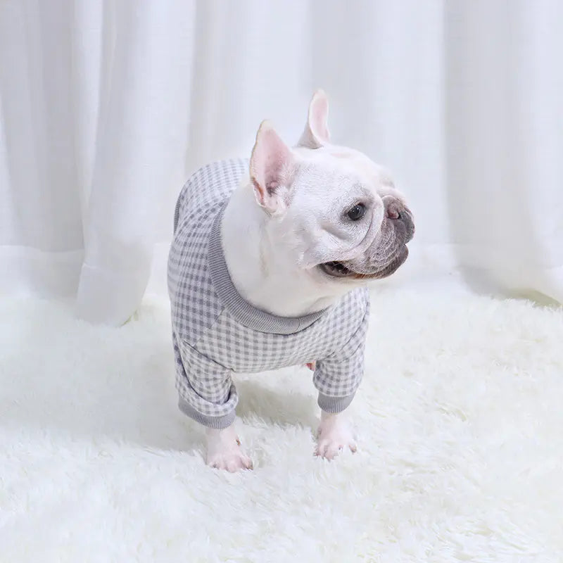 Fadou Plus fluwelen geruite hondensweater voor herfst/winter
