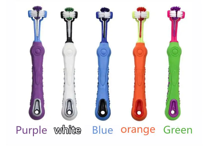 Double-headed toothbrush for dog and cat dental care