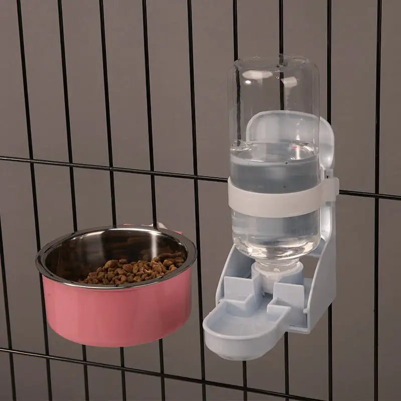 Roestvrijstalen hangende katten voer/waterbak