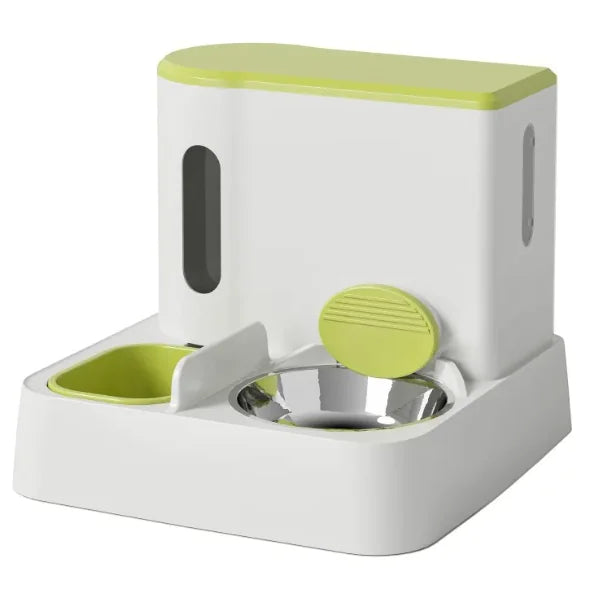 Automatische kattenvoerautomaat en waterdispenser met dubbele voerbak
