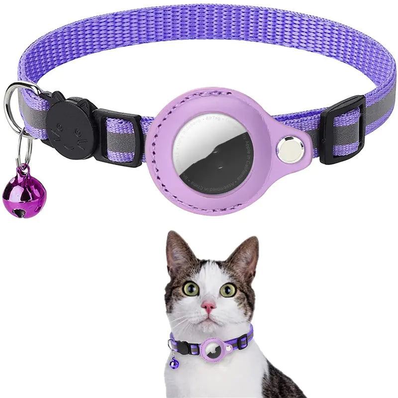 Collier réfléchissant avec clochette et support Airtag
