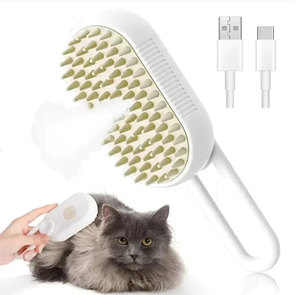 🐾 Pet Brush – 3-in-1 Steam Grooming Borstel voor Honden & Katten