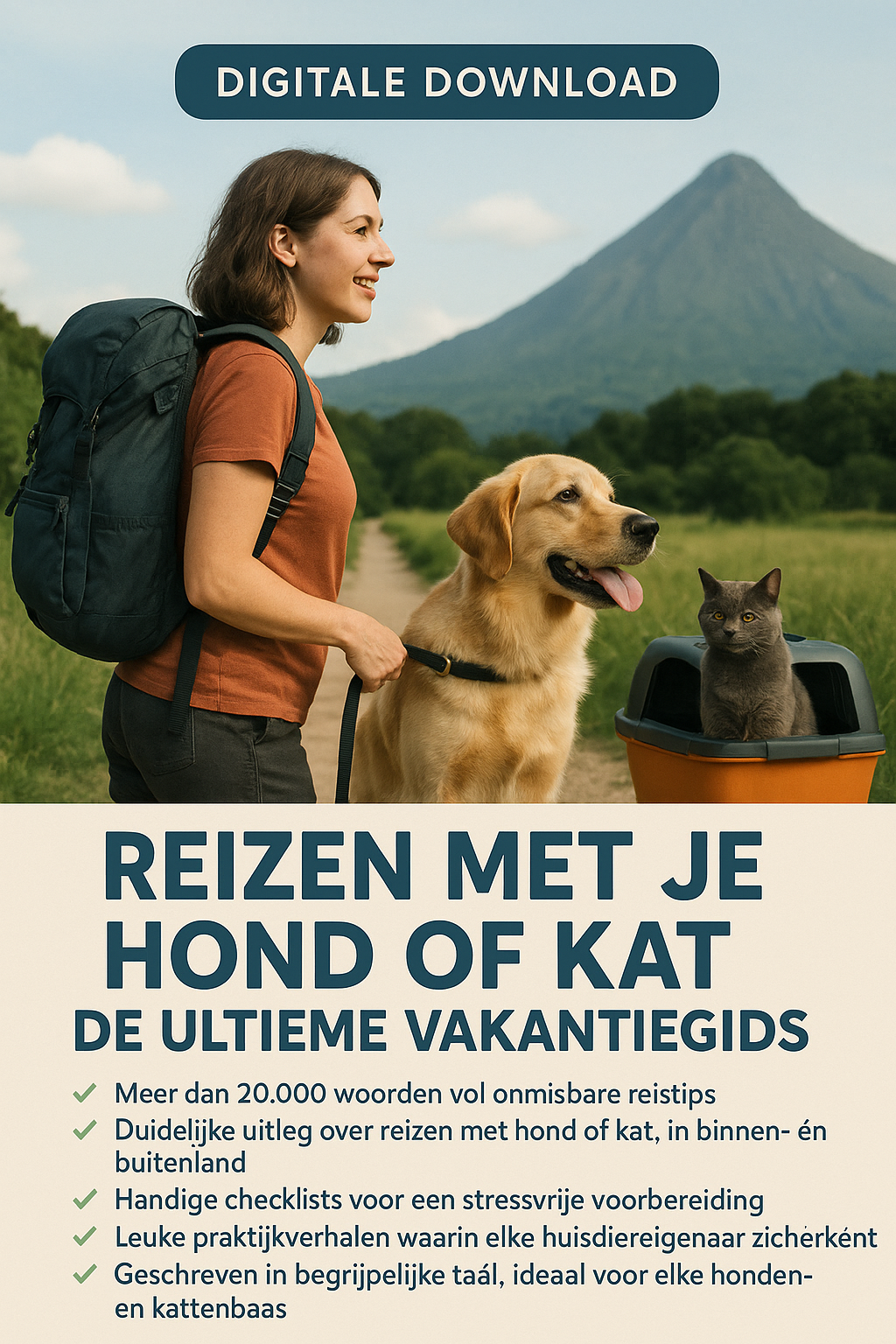 Reizen met je hond of kat: De Ultieme Vakantiegids !!nu 3+2 gratis!!