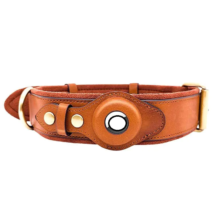leren hondenhalsband met locatiezoeker