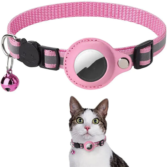 Reflecterende halsband met bel en Airtag houder