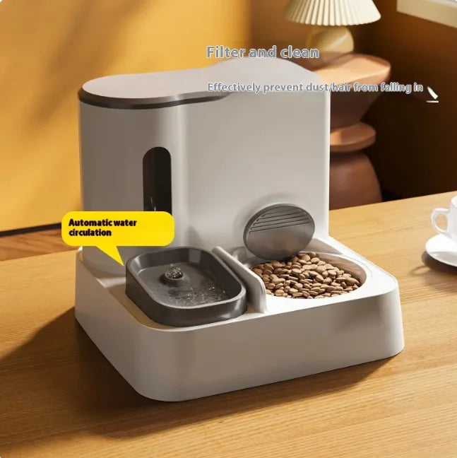 Automatische kattenvoerautomaat en waterdispenser met dubbele voerbak
