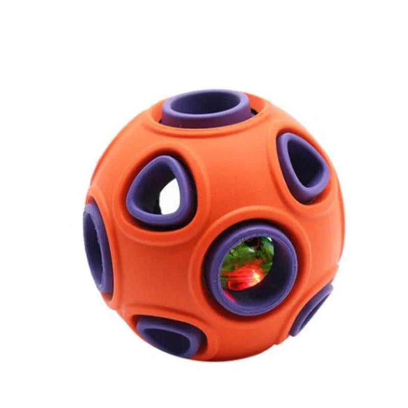 Interactive dog toy with LED lighting and sound.