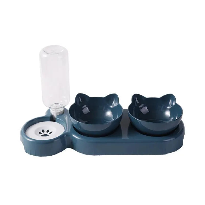 Cat food and water bowl