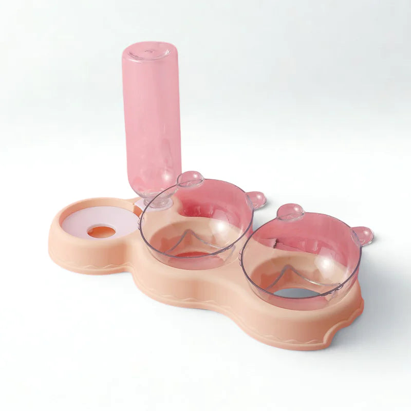 Cat food and water bowl