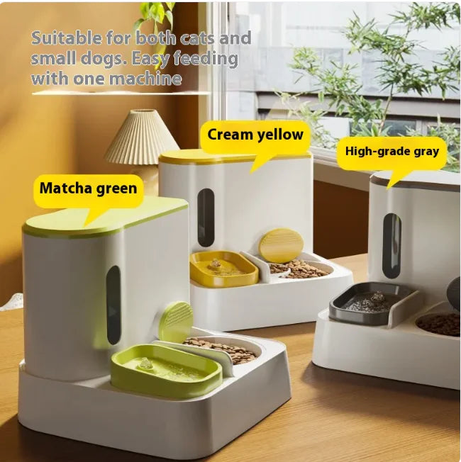 Automatische kattenvoerautomaat en waterdispenser met dubbele voerbak
