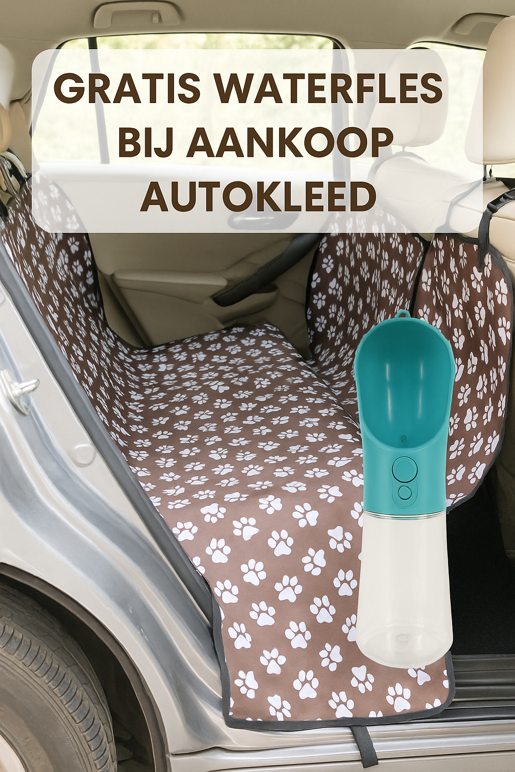 Waterproof Thickened Dog Cushion for Back of Car Now with Free Portable Water Bottle