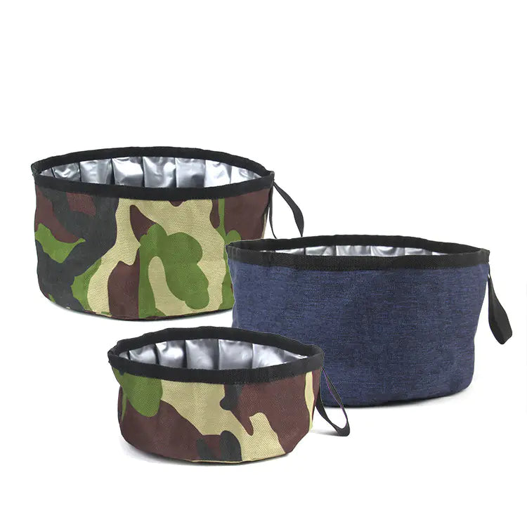 Portable collapsible food or water bowl